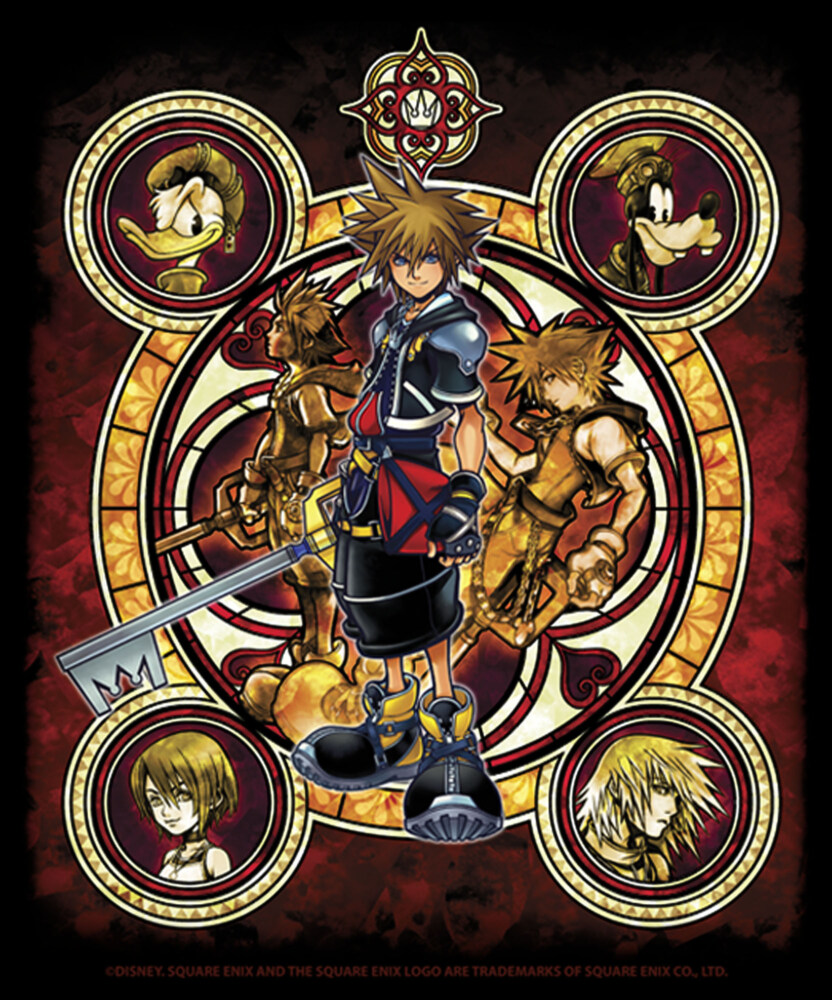 Men's Kingdom Hearts 2 Stained Glass Art  Adult T-Shirt