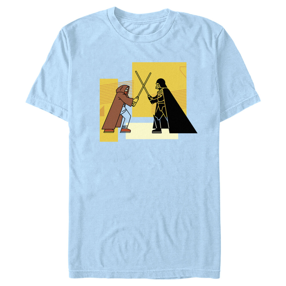 Men's Star Wars: Obi-Wan Kenobi Darth Vader Vs. Kenobi Cartoon Standoff  Adult T-Shirt