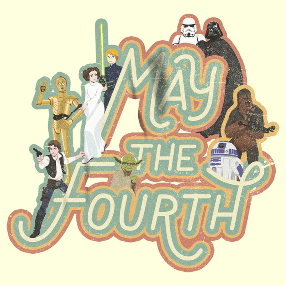Men's Star Wars May the Fourth Classic Characters  Adult T-Shirt