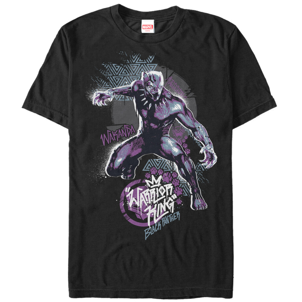 Men's Marvel Black Panther 2018 Paw Prints  Adult T-Shirt