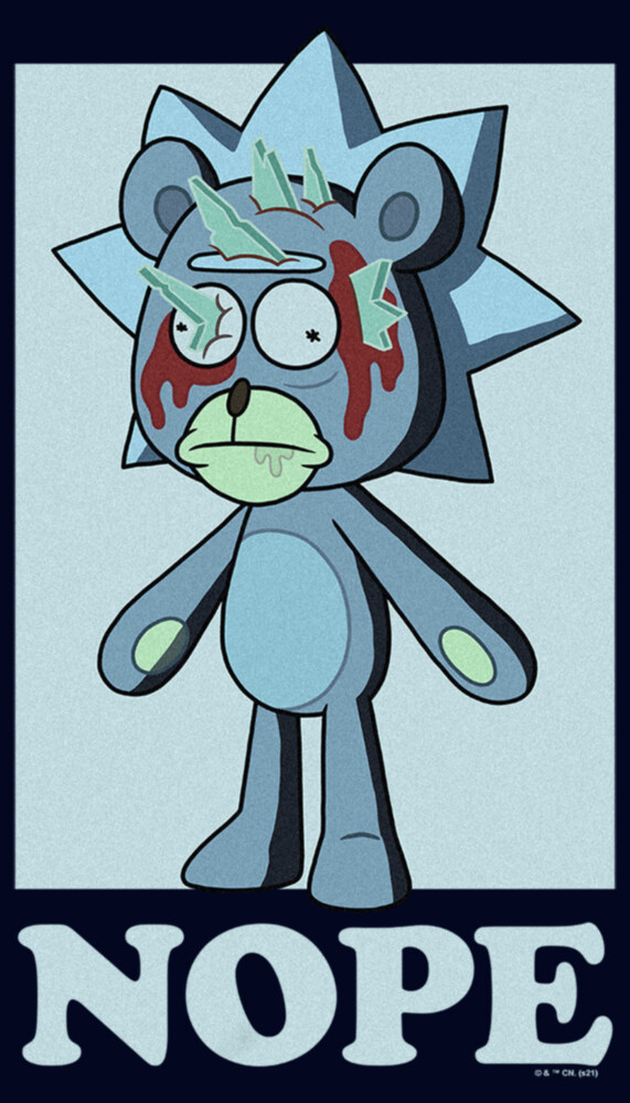 Men's Rick And Morty Teddy Rick Nope  Adult T-Shirt