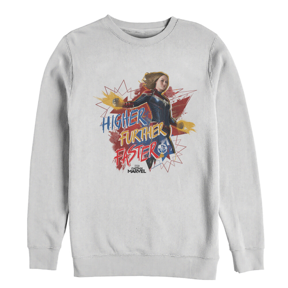 Men's Marvel Captain Marvel Faster Stars  Adult Sweatshirt