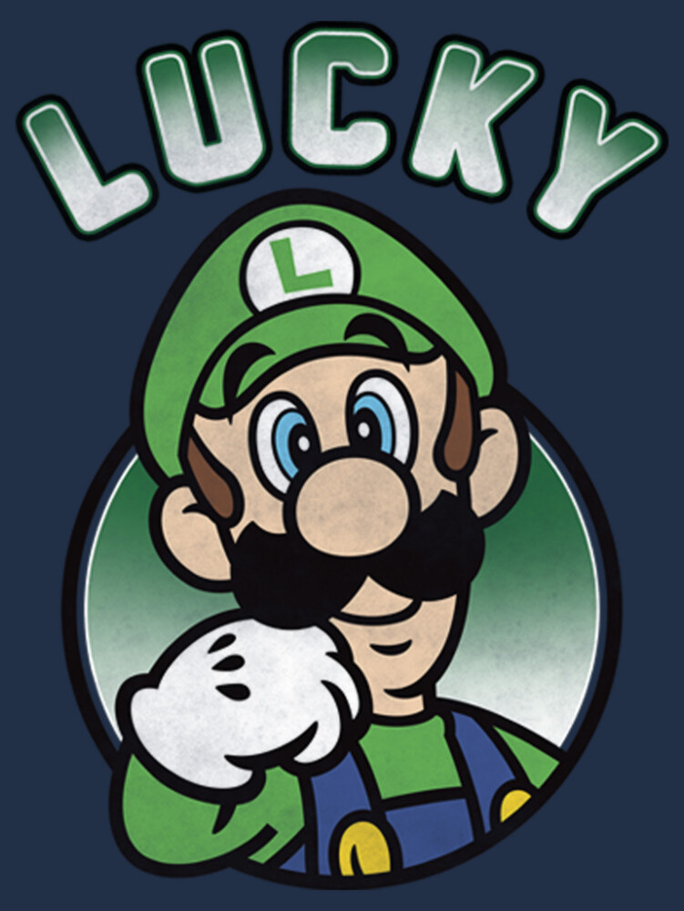 Men's Nintendo Super Mario St. Patrick's Day Lucky Luigi Retro  Adult Long Sleeve Shirt