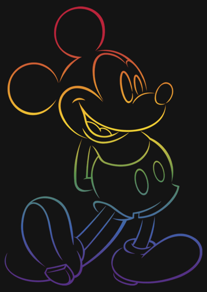 Men's Mickey & Friends Rainbow Mickey Mouse Outline  Adult Tank Top