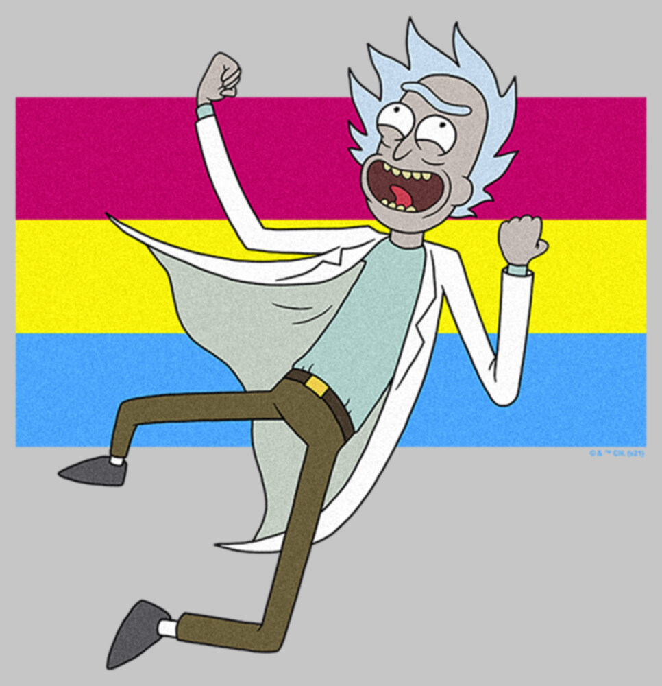 Men's Rick And Morty Pansexual Flag Rick  Adult Tank Top