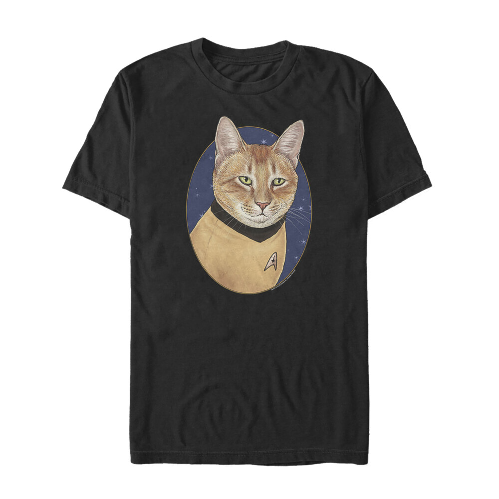 Men's Star Trek Captain Kirk Cat  Adult T-Shirt