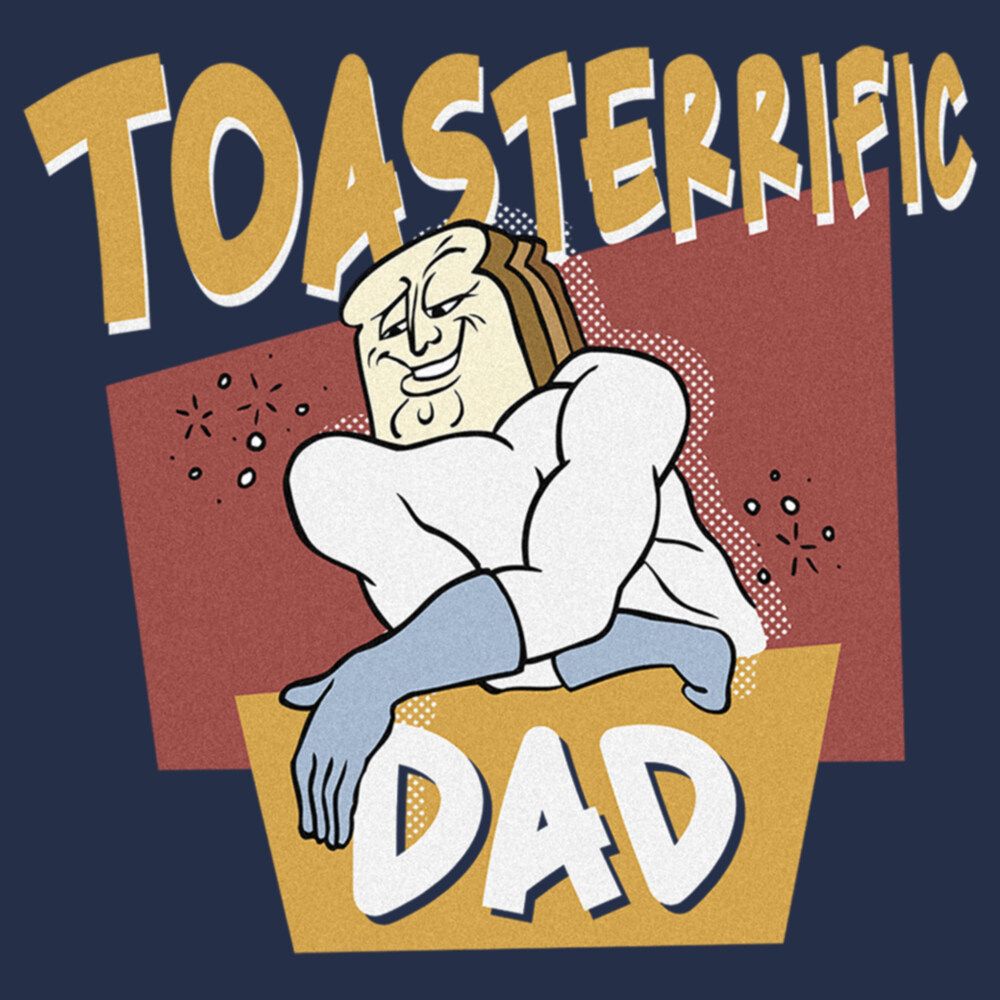 Men's The Ren & Stimpy Show Powdered Toast Man Toasterrific Dad  Adult T-Shirt