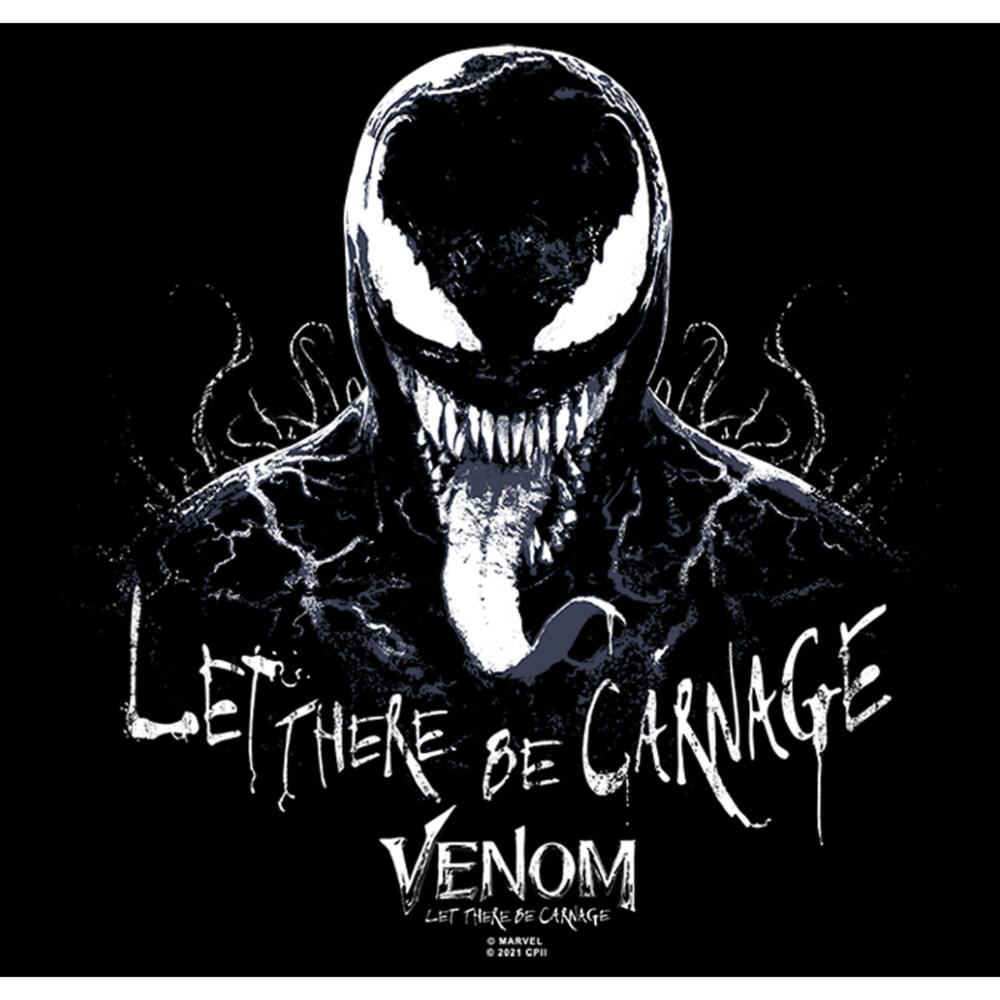 Men's Marvel Venom: Let There be Carnage Black and White  Adult T-Shirt