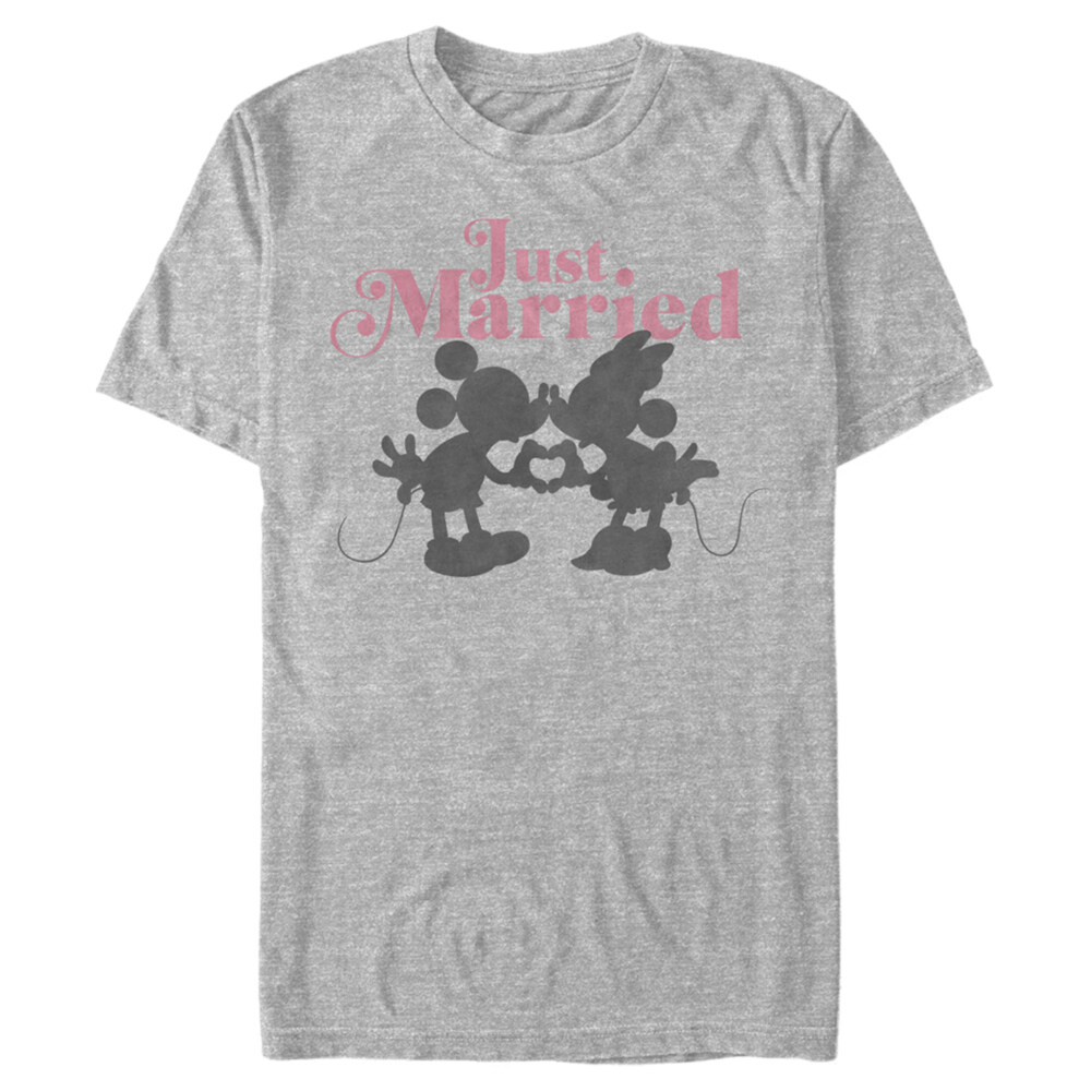 Men's Mickey & Friends Just Married Silhouettes  Adult T-Shirt