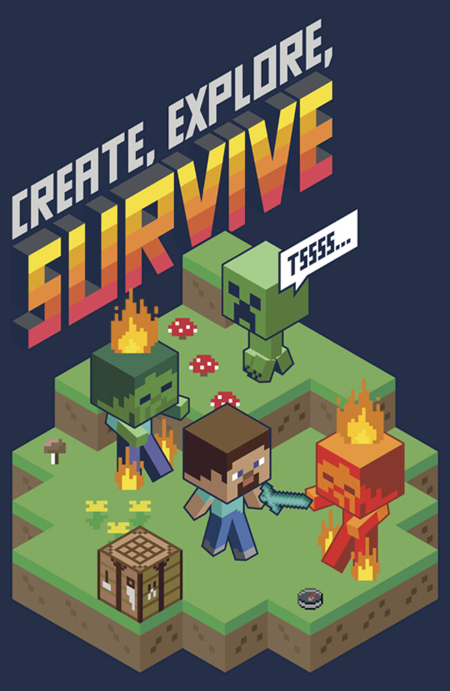 Men's Minecraft Steve Create Explore Survive  Adult T-Shirt