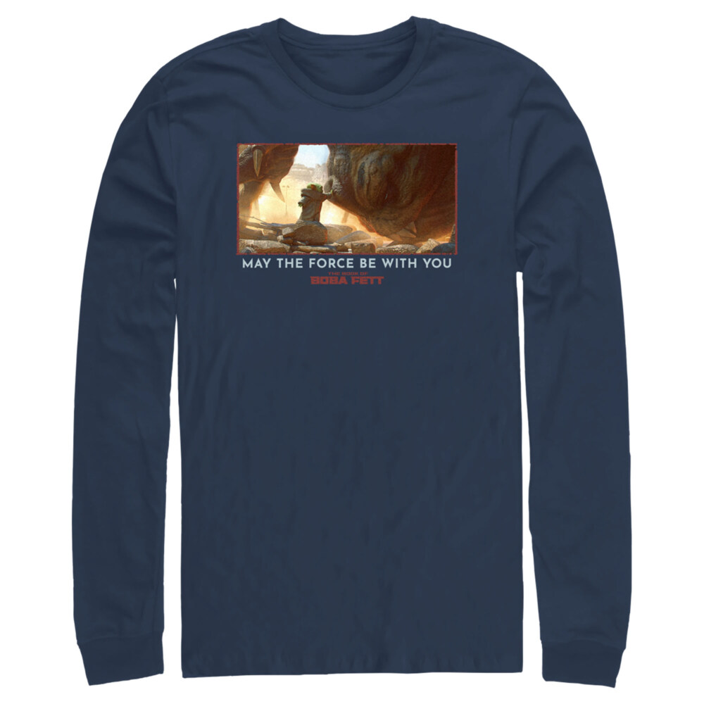 Men's Star Wars: The Book of Boba Fett Grogu Taming the Rancor May the Force be With You  Adult Long Sleeve Shirt