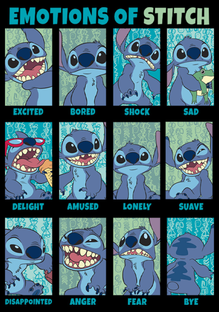 Men's Lilo & Stitch Emotions Of Experiment 626  Adult T-Shirt