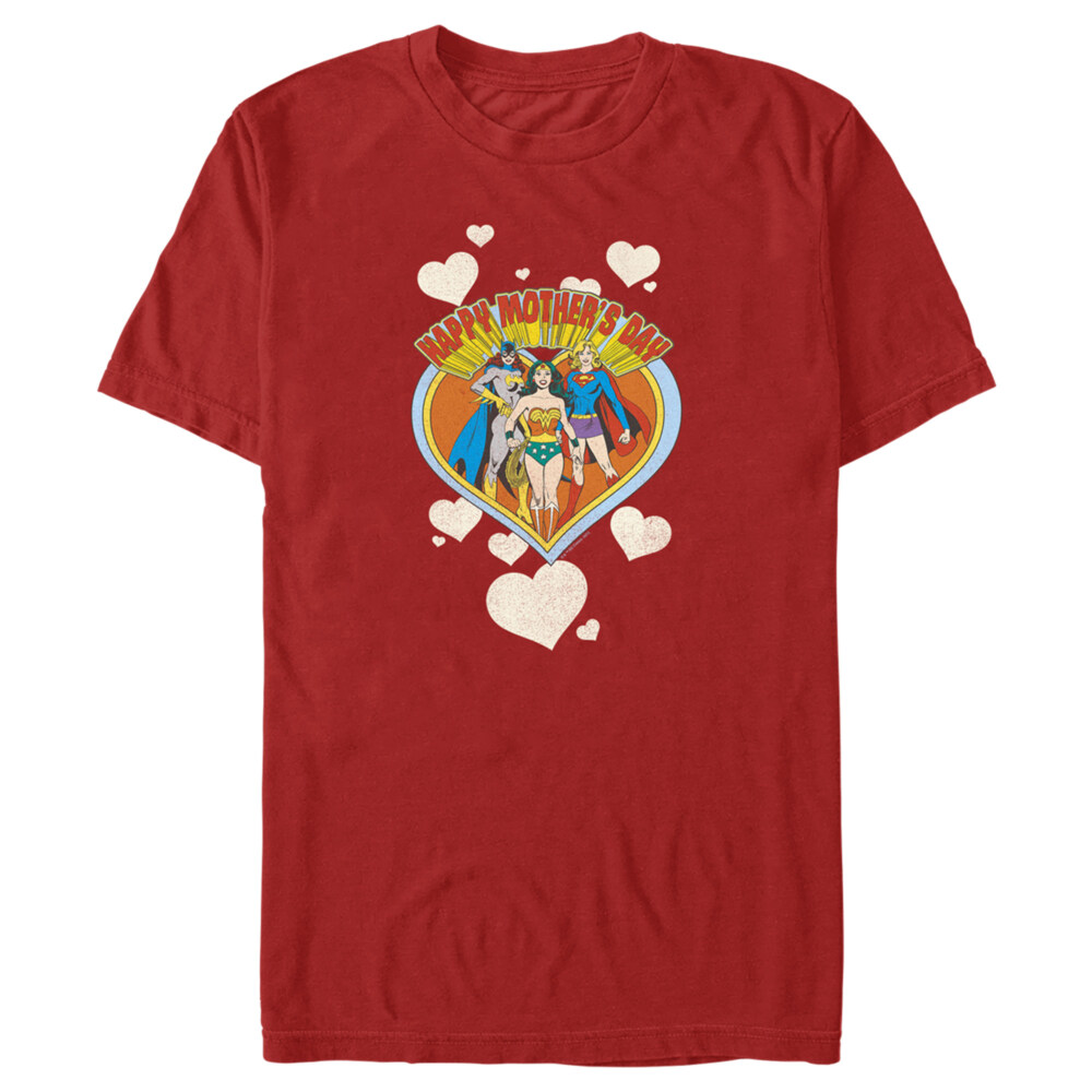Men's Wonder Woman Happy Mother's Day Heart  Adult T-Shirt
