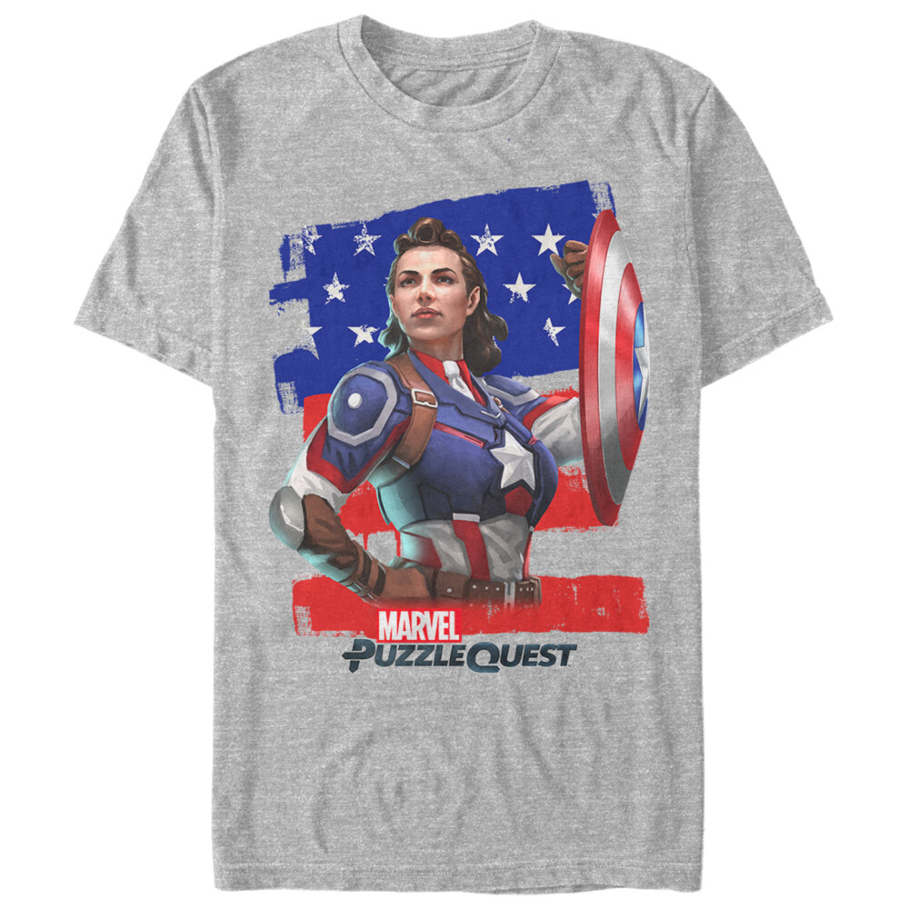 Men's Marvel Puzzle Quest Peggy Carter  Adult T-Shirt