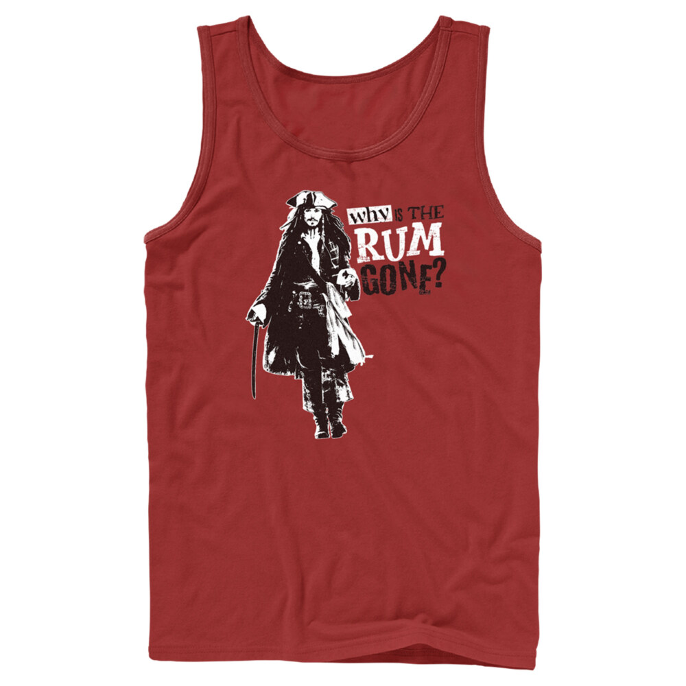 Men's Pirates of the Caribbean: Dead Man's Chest Jack Sparrow Why is the Rum Gone  Adult Tank Top