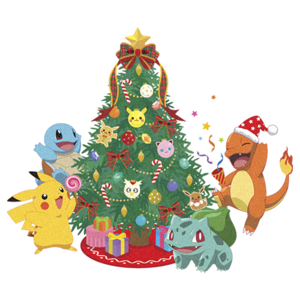 Men's Pokemon Christmas Tree Characters  Adult Tank Top