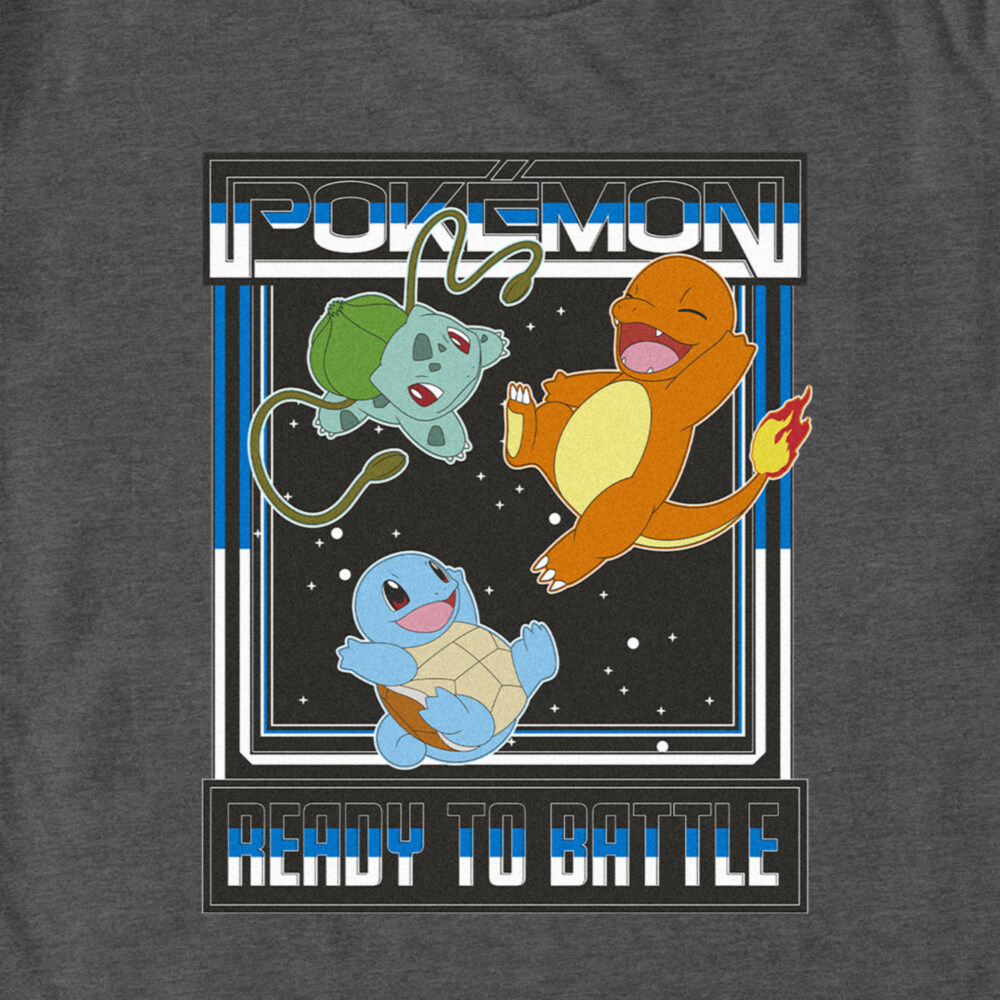 Men's Pokemon Ready To Battle Trio  Adult T-Shirt