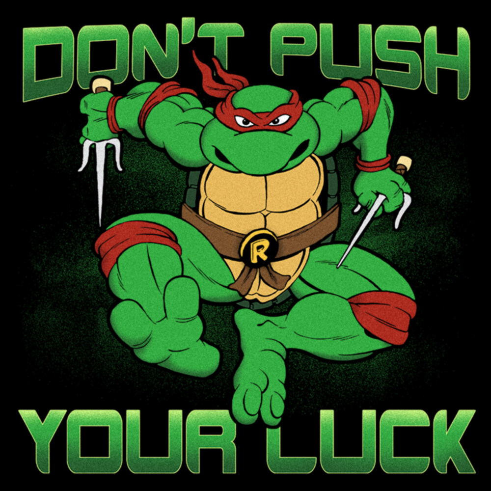 Men's Teenage Mutant Ninja Turtles St. Patrick's Day Raphael Don't Push Your Luck  Adult T-Shirt