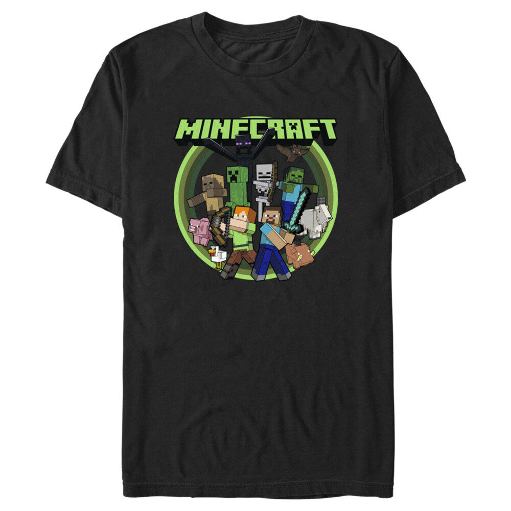 Men's Minecraft Heroes and Mobs  Adult T-Shirt