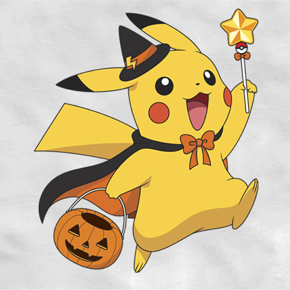 Men's Pokemon Halloween Pikachu Wizard  Adult Baseball Tee