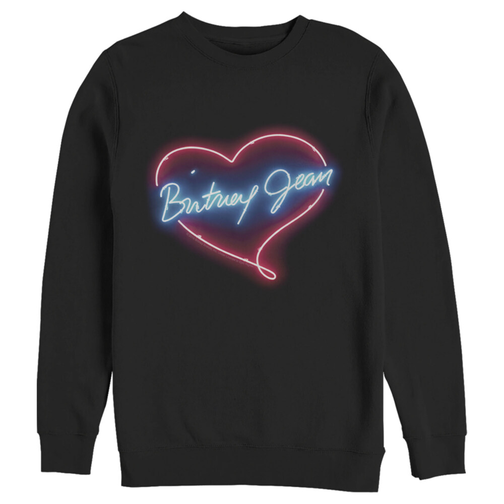 Men's Britney Spears Jean Neon Heart  Adult Sweatshirt