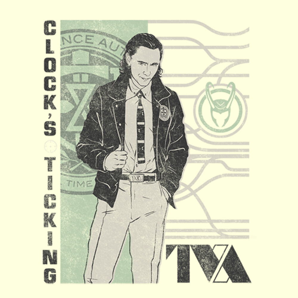 Men's Marvel Loki Clock's Ticking Retro  Adult T-Shirt