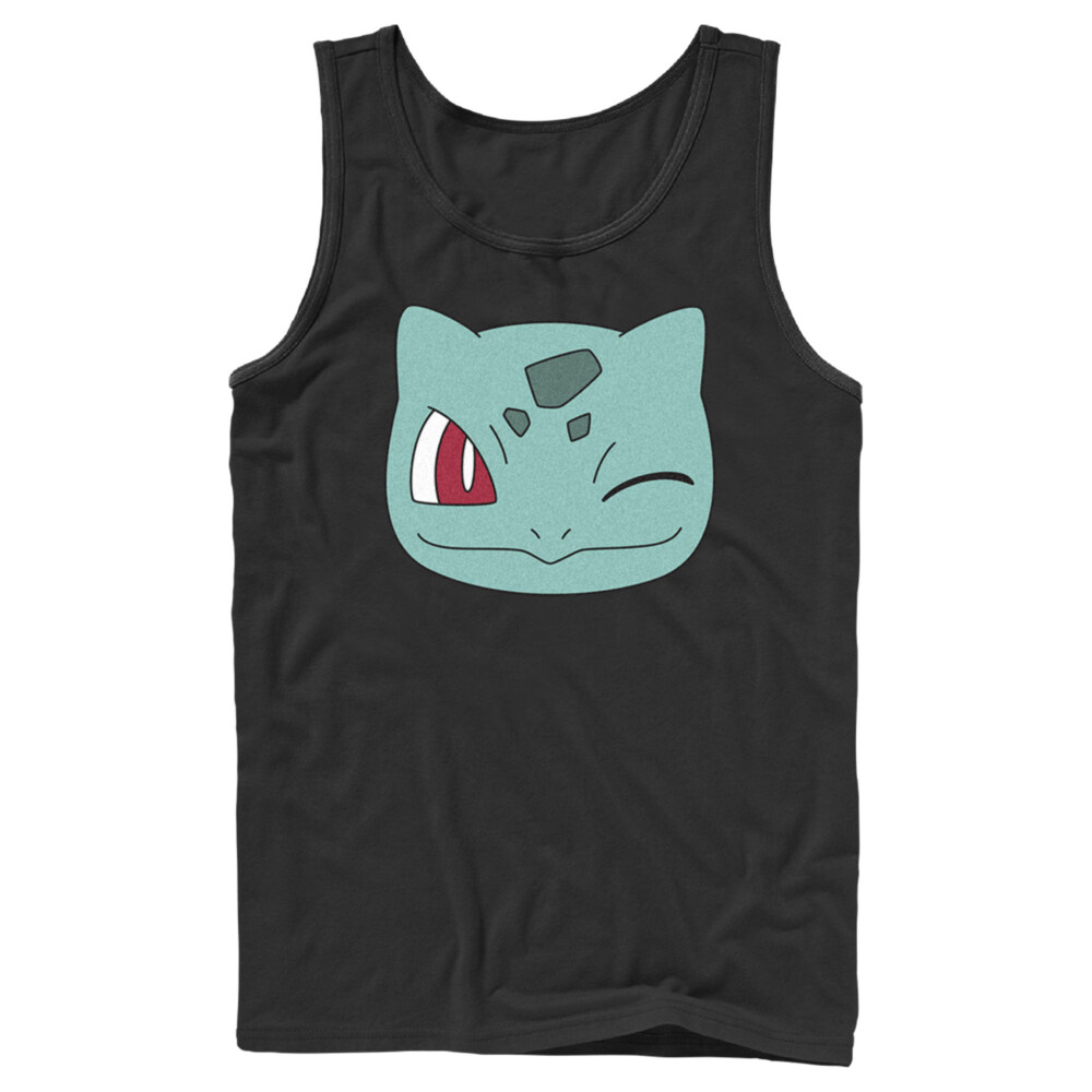 Men's Pokemon Bulbasaur Wink Face  Adult Tank Top