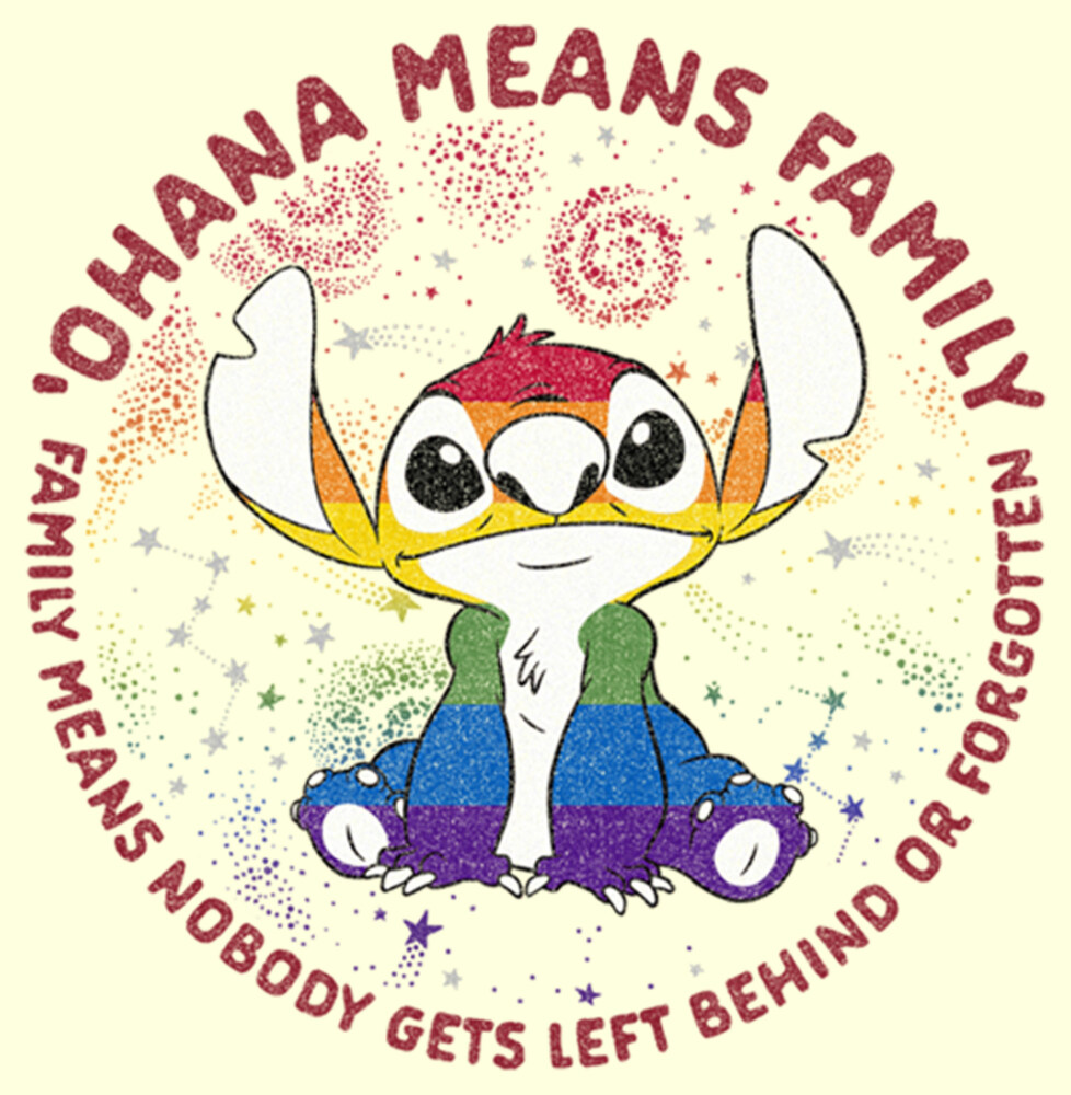 Men's Lilo & Stitch Ohana Rainbow Pride  Adult T-Shirt