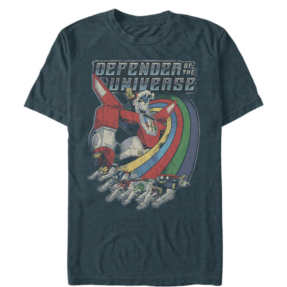 Men's Voltron: Defender of the Universe Retro Rainbow Lions  Adult T-Shirt