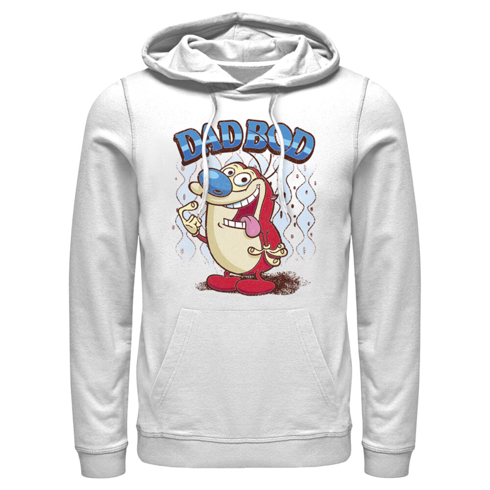 Men's The Ren & Stimpy Show Dad Bod Stimpy  Adult Pull Over Hoodie
