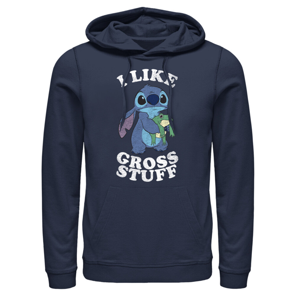 Men's Lilo & Stitch I Like Gross Stuff Stitch Distressed  Adult Pull Over Hoodie