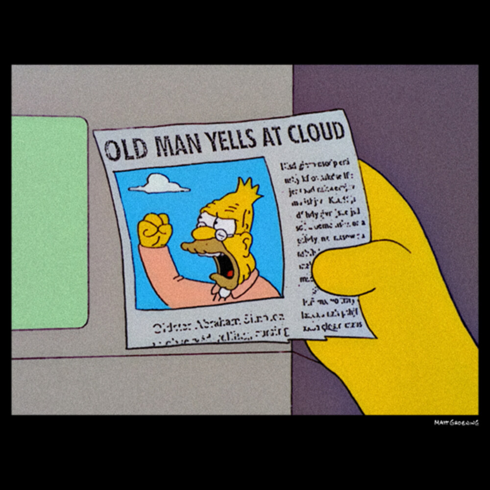 Men's The Simpsons Old Man Yells  Adult T-Shirt