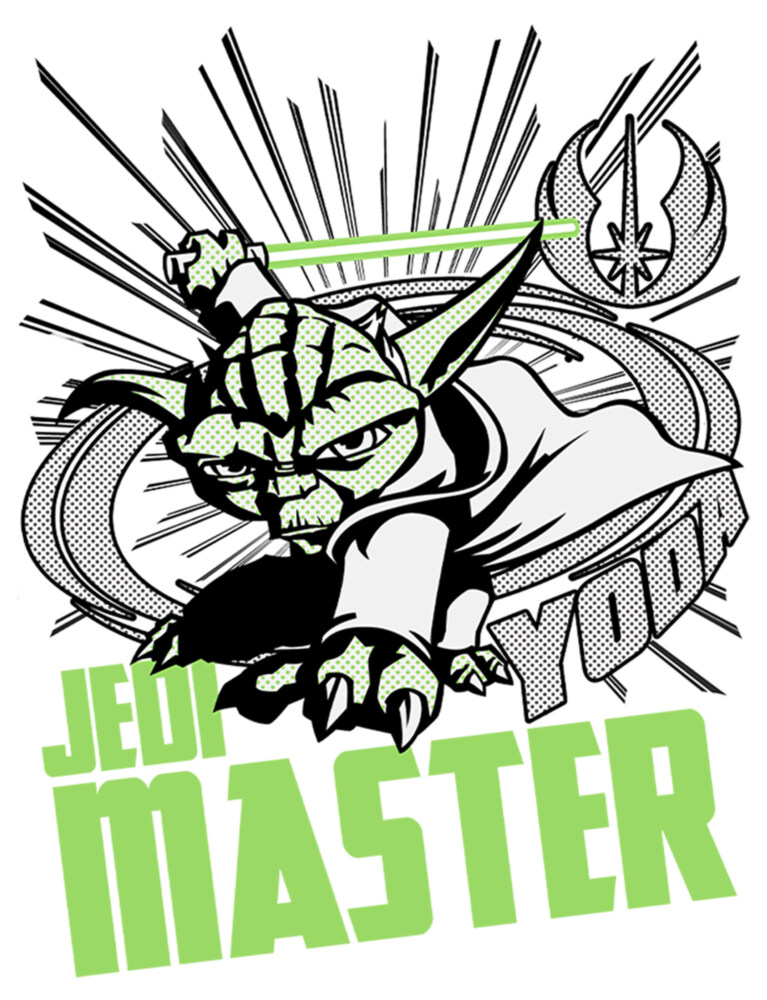 Men's Star Wars: The Clone Wars Yoda Jedi Master Action Pose  Adult Baseball Tee