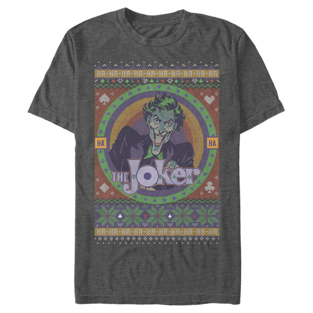 Men's Batman Ugly Christmas Joker  Adult T-Shirt