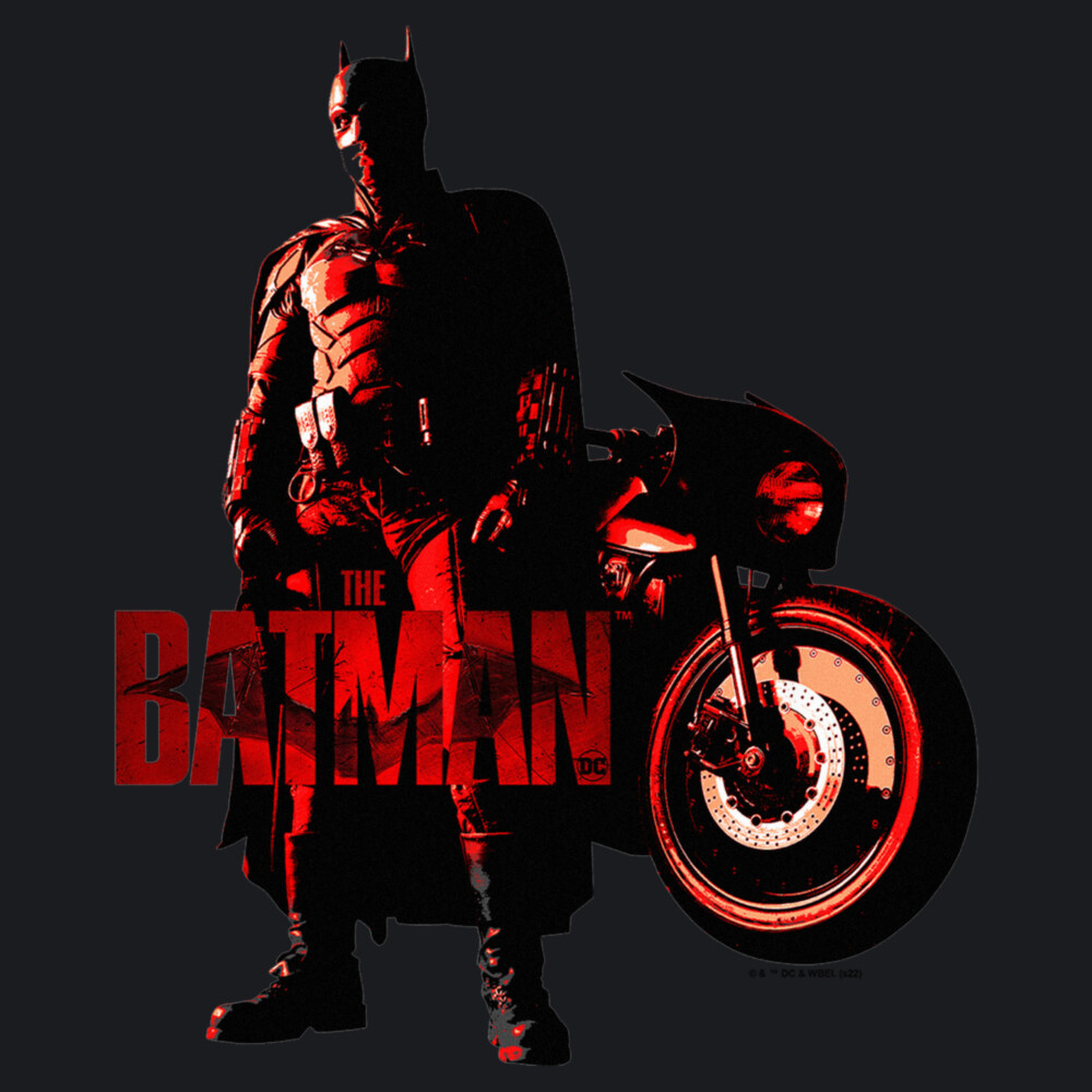 Men's The Batman Red Batcycle  Adult T-Shirt