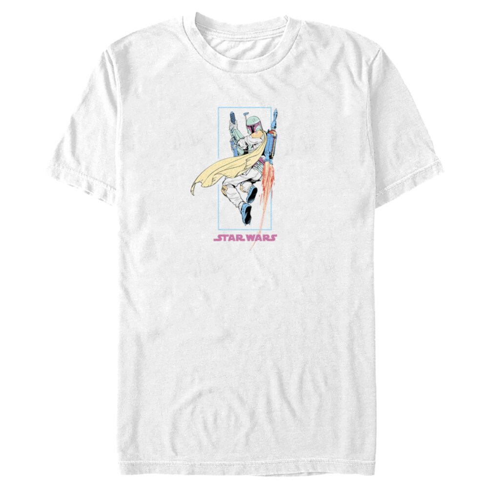 Men's Star Wars: The Mandalorian Retro Din Djarin in Action  Adult T-Shirt