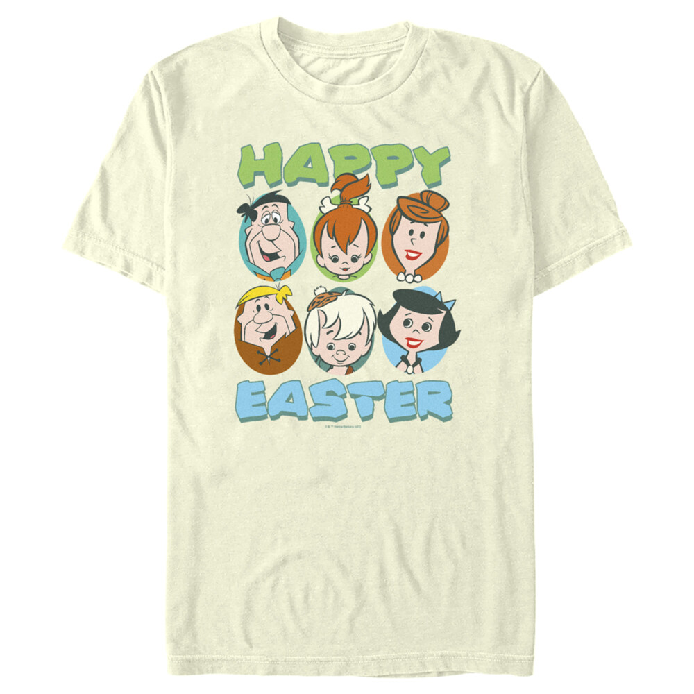 Men's The Flintstones Happy Easter Family Portraits  Adult T-Shirt