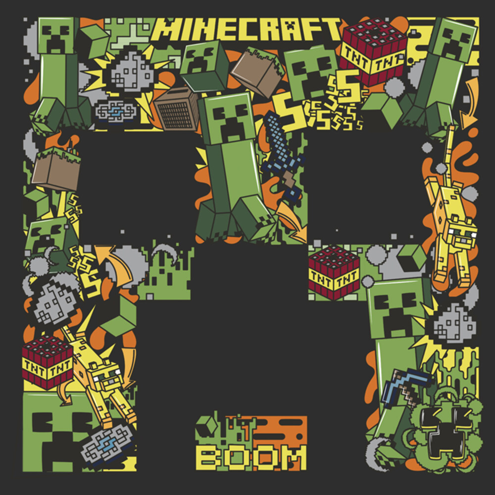Men's Minecraft Creeper Face Collage  Adult T-Shirt
