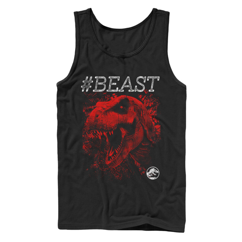 Men's Jurassic World #Beast T. Rex  Adult Tank Top