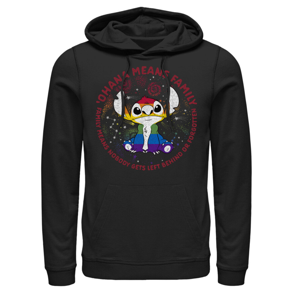 Men's Lilo & Stitch Ohana Rainbow Pride  Adult Pull Over Hoodie