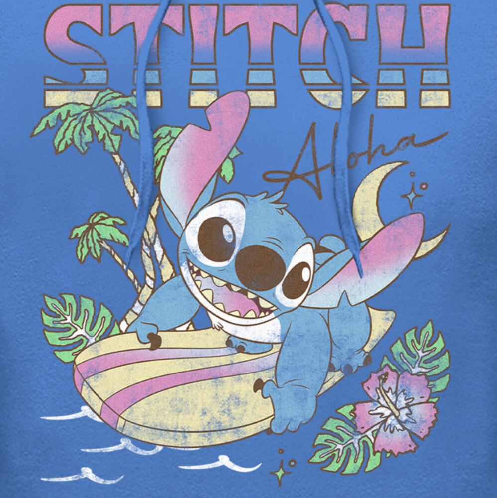 Men's Lilo & Stitch Surfing Stitch  Adult Pull Over Hoodie