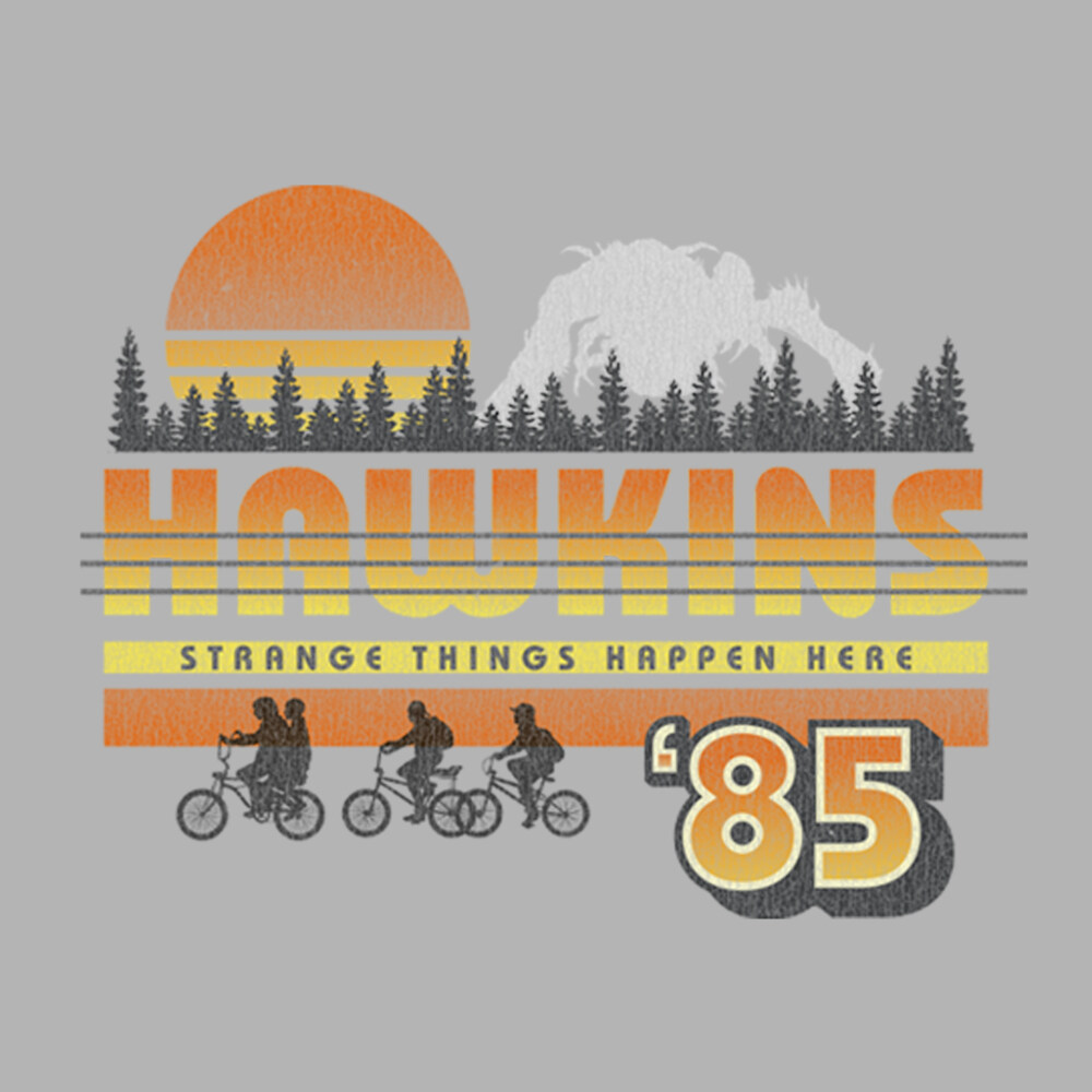Men's Stranger Things Retro Hawkins Bikers  Adult Pull Over Hoodie