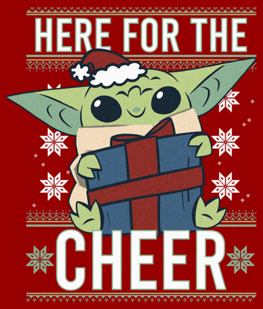 Men's Star Wars: The Mandalorian Grogu Here for the Cheer  Adult T-Shirt