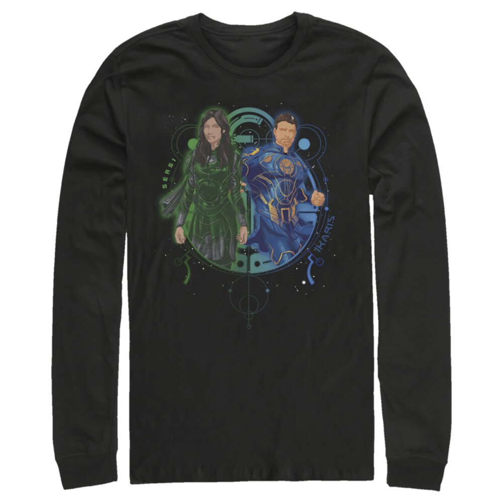 Men's Marvel Eternals Sersi and Ikaris Duo  Adult Long Sleeve Shirt
