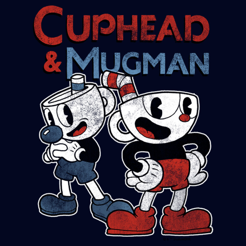 Men's Cuphead Retro Best Friend Mugman  Adult T-Shirt