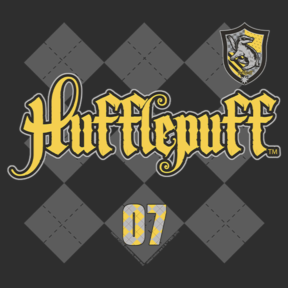 Men's Harry Potter Hufflepuff Argyle Print  Adult T-Shirt