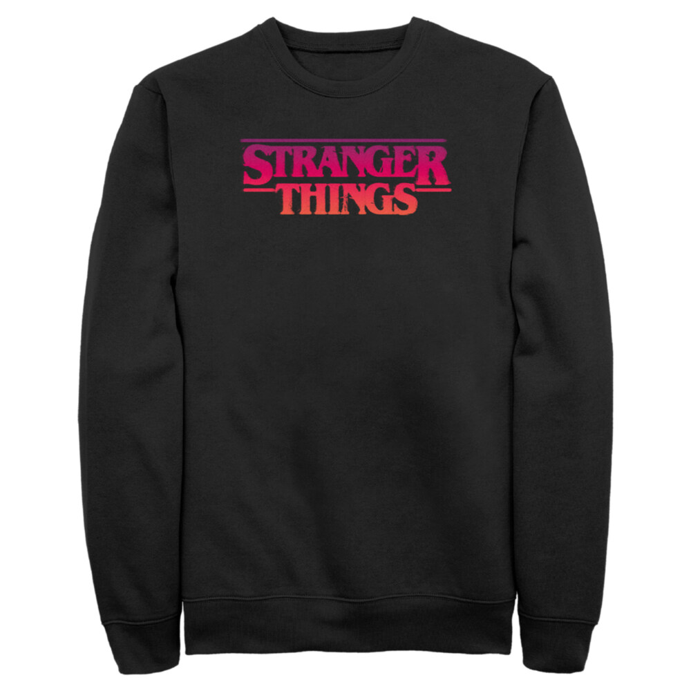 Men's Stranger Things Pink Logo  Adult Sweatshirt