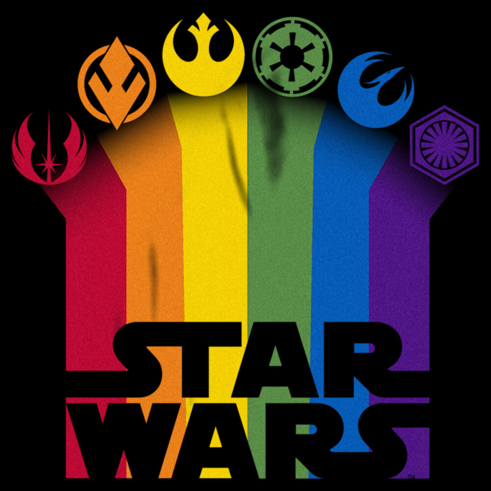 Men's Star Wars Pride Rainbow Crests Logo  Adult T-Shirt