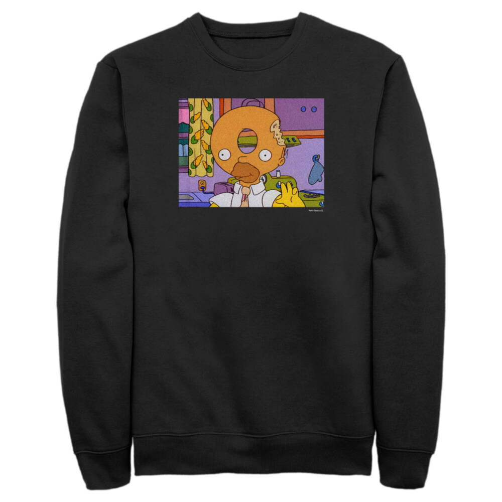 Men's The Simpsons Homer Donut Head  Adult Sweatshirt