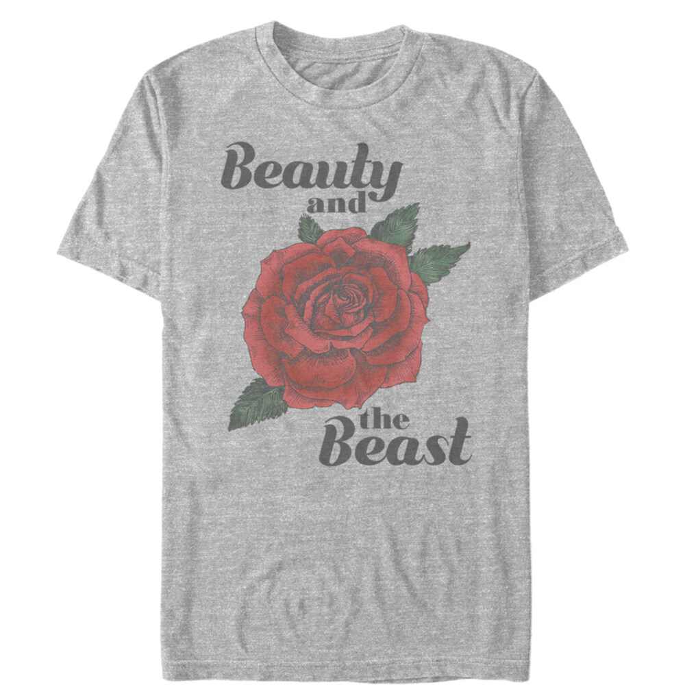 Men's Beauty and the Beast Rose  Adult T-Shirt